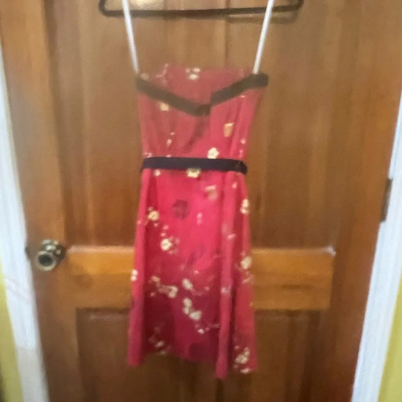 Robin Jordan Red Floral Sleeveless Dress Size 2 - Picture 8 of 14